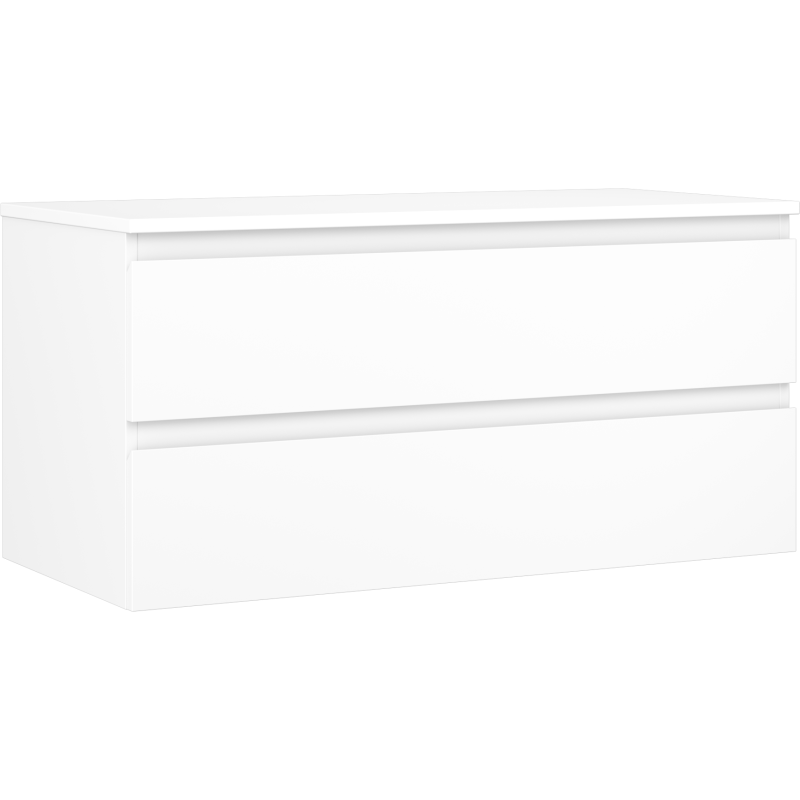 Mexen Orio Badezimmerschrank mit Waschtischplatte 100 cm, 2 Schubladen, weiß matt - 91A10-10047-2-BFFC01