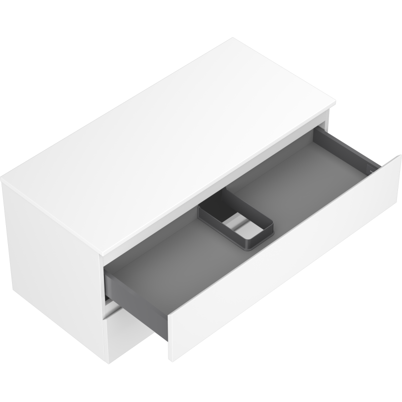 Mexen Orio mobiletto da bagno sotto lavabo 100 cm con piano, 2 cassetti, bianco opaco - 91A10-10047-2-BFFC01
