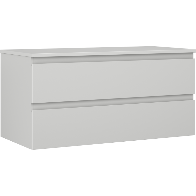 Mexen Orio 100 cm Bathroom Vanity Unit with Countertop, 2 Drawers, Matt Grey - 91A10-10047-2-BFFC62