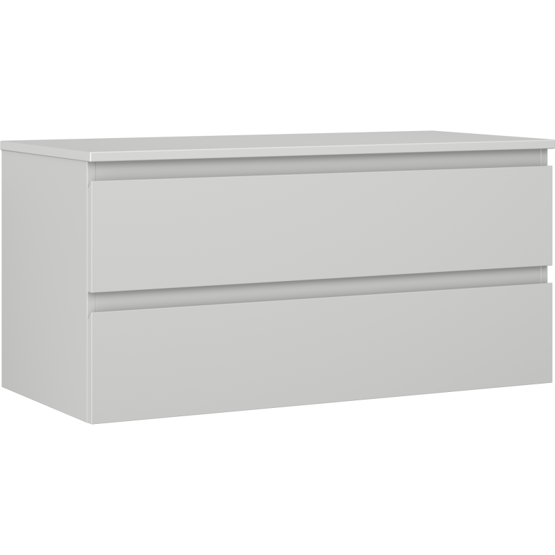 Mexen Orio Badezimmerwaschtischunterschrank 100 cm mit Arbeitsplatte, 2 Schubladen, graumatt - 91A10-10047-2-BFFC62