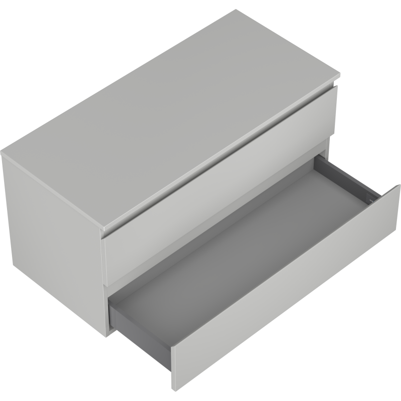 Mexen Orio badrumsskåp med tvättställ 100 cm med bänkskiva, 2 lådor, grå matt - 91A10-10047-2-BFFC62