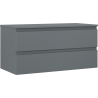 Mexen Orio szafka łazienkowa podumywalkowa 100 cm z blatem, 2 szuflady, grafit mat - 91A10-10047-2-BFFC66