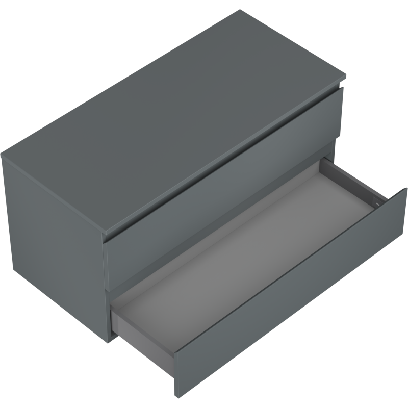 Mexen Orio 100 cm Bathroom Under-Sink Cabinet with Countertop, 2 Drawers, Matt Graphite - 91A10-10047-2-BFFC66