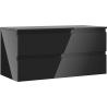 Mexen Orio Badezimmerschrank 100 cm mit Waschtisch, 2 Schubladen, schwarz glänzend - 91A10-10047-2-BFFC70
