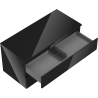 Mexen Orio Badezimmerschrank 100 cm mit Waschtisch, 2 Schubladen, schwarz glänzend - 91A10-10047-2-BFFC70