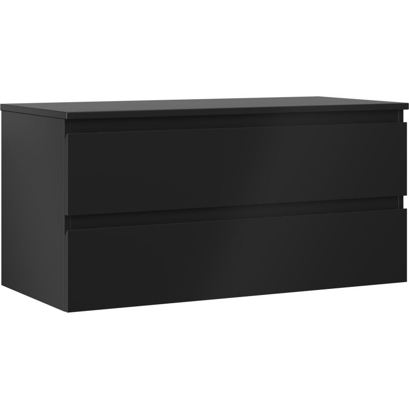 Mexen Orio Badezimmerunterschrank 100 cm mit Platte, 2 Schubladen, schwarz matt - 91A10-10047-2-BFFC71