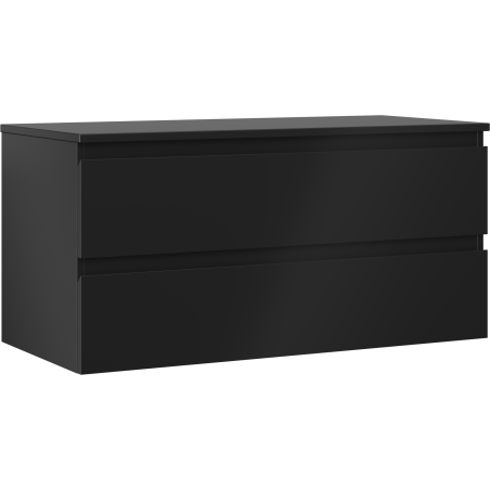 Mexen Orio Badezimmerschrank 100 cm mit Arbeitsplatte, 2 Schubladen, schwarz matt - 91A10-10047-2-BFFC71