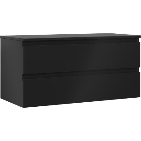 Mexen Orio ormarić za kupaonicu ispod umivaonika 100 cm s pločom, 2 ladice, crna mat - 91A10-10047-2-BFFC71
