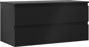 Mexen Orio Badezimmerunterschrank 100 cm mit Platte, 2 Schubladen, schwarz matt - 91A10-10047-2-BFFC71