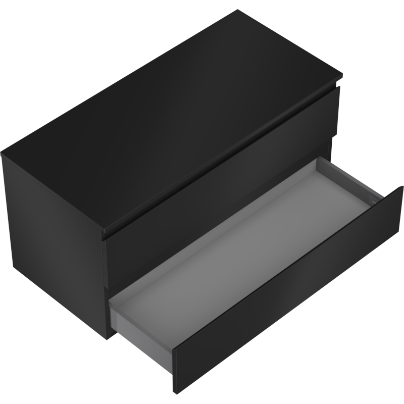 Mexen Orio mobile da bagno sottolavabo 100 cm con piano, 2 cassetti, nero opaco - 91A10-10047-2-BFFC71