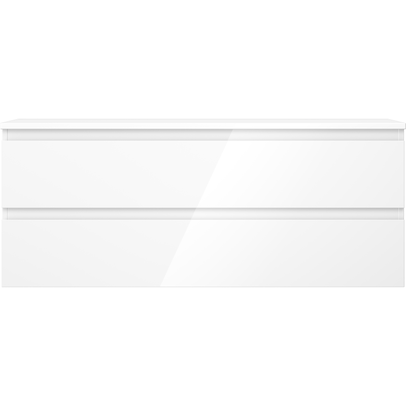 Mexen Orio bathroom cabinet under-sink 120 cm with countertop, 2 drawers, white gloss - 91A10-12047-2-BFFC00