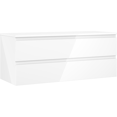 Mexen Orio meuble de salle de bain 120 cm avec plateau, 2 tiroirs, blanc brillant - 91A10-12047-2-BFFC00
