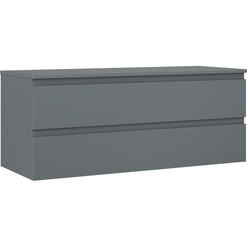 Mexen Orio 120 cm Bathroom Cabinet with Countertop, 2 Drawers, Matte Graphite - 91A10-12047-2-BFFC66