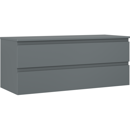 Mexen Orio 120 cm Bathroom Cabinet with Countertop, 2 Drawers, Matte Graphite - 91A10-12047-2-BFFC66