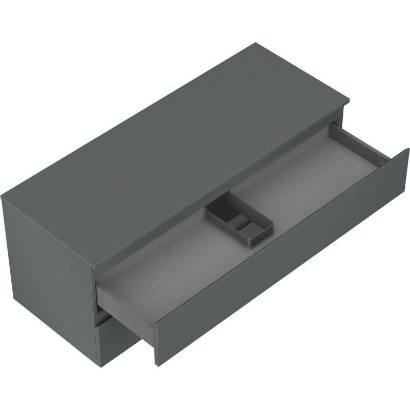 Mexen Orio Badezimmer-Unterschrank 120 cm mit Arbeitsplatte, 2 Schubladen, Graphit matt - 91A10-12047-2-BFFC66
