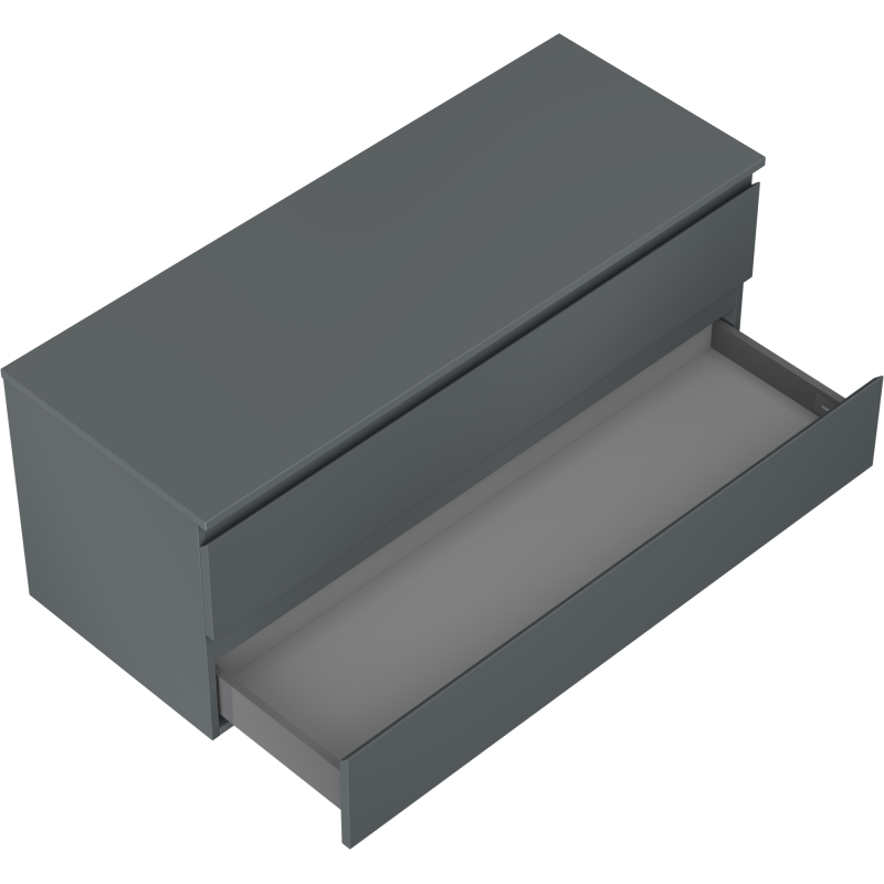Mexen Orio badkamerkast onder wastafel 120 cm met blad, 2 lades, mat grafiet - 91A10-12047-2-BFFC66