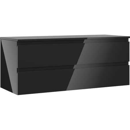 Mexen Orio bathroom cabinet for washbasin 120 cm with countertop, 2 drawers, black gloss - 91A10-12047-2-BFFC70