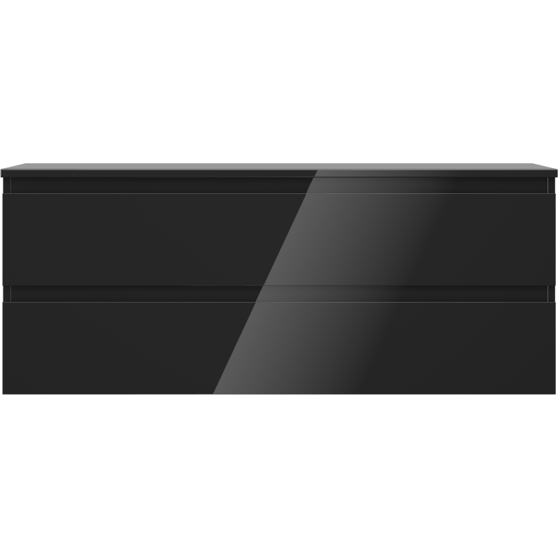 Mexen Orio mobile bagno sottolavabo 120 cm con piano, 2 cassetti, nero lucido - 91A10-12047-2-BFFC70