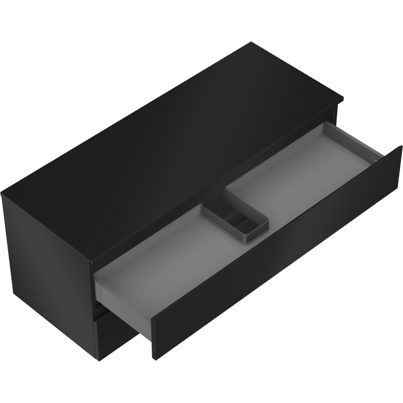 Mexen Orio armario de baño bajo lavabo 120 cm con encimera, 2 cajones, negro mate - 91A10-12047-2-BFFC71