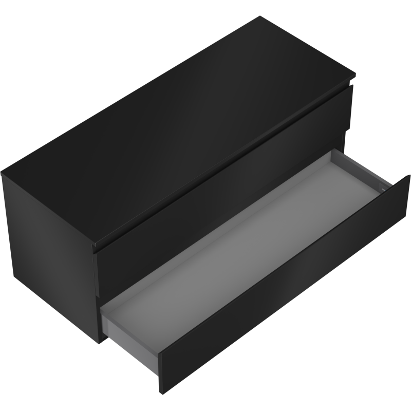 Mexen Orio bathroom cabinet for washbasin 120 cm with countertop, 2 drawers, black matt - 91A10-12047-2-BFFC71