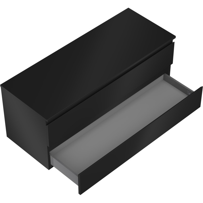 Mexen Orio kupaonski ormarić za lavabo 120 cm s pločom, 2 ladice, crna mat - 91A10-12047-2-BFFC71