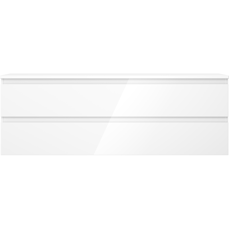 Mexen Orio armario de baño bajo lavabo 140 cm con encimera, 2 cajones, blanco brillo - 91A10-14047-2-BFFC00