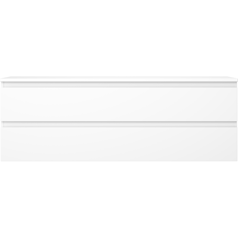 Mexen Orio bathroom cabinet for washbasins 140 cm with countertop, 2 drawers, white matte - 91A10-14047-2-BFFC01