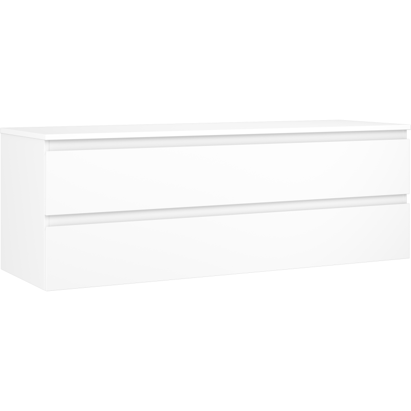 Mexen Orio Badezimmerunterschrank 140 cm mit Platte, 2 Schubladen, weiß matt - 91A10-14047-2-BFFC01