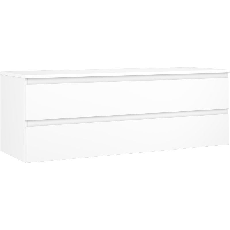 Mexen Orio badkamerkast voor onder de wastafel 140 cm met blad, 2 lades, wit mat - 91A10-14047-2-BFFC01