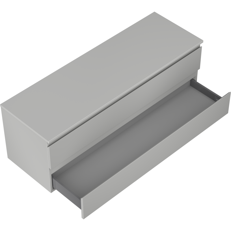 Mexen Orio armario de baño bajo lavabo de 140 cm con encimera, 2 cajones, gris mate - 91A10-14047-2-BFFC62