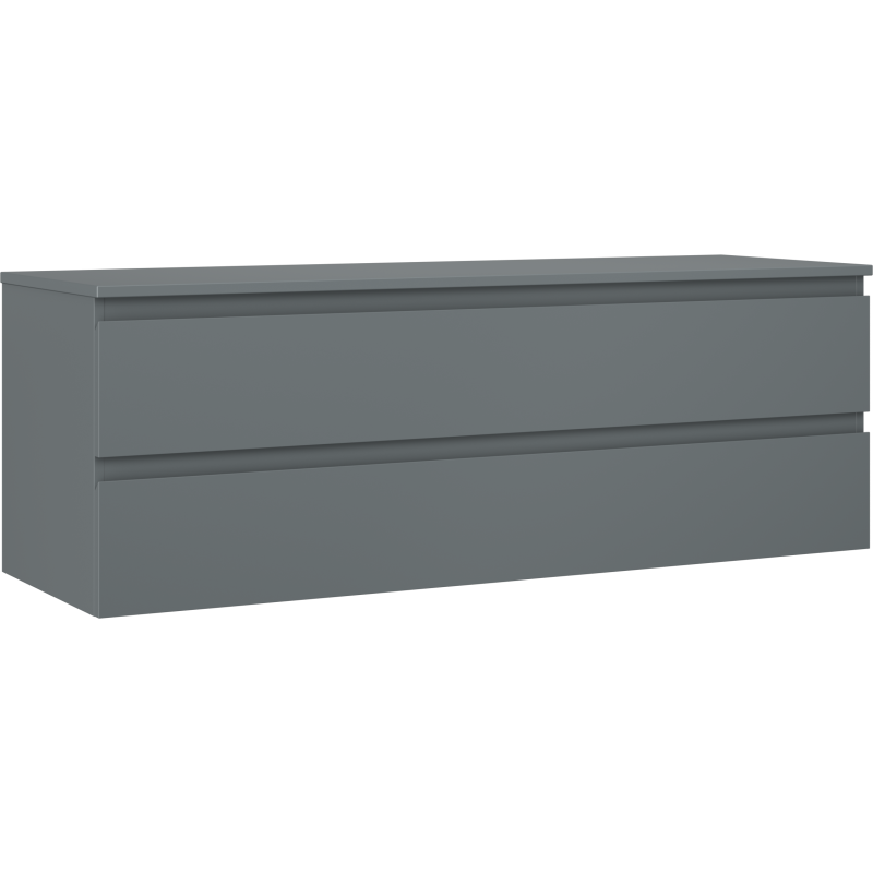 Mexen Orio bathroom cabinet under washbasin 140 cm with countertop, 2 drawers, matte graphite - 91A10-14047-2-BFFC66