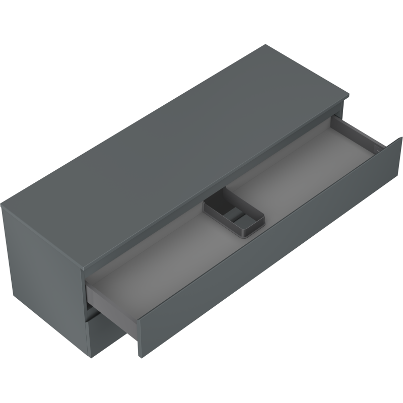 Mexen Orio Badezimmerschrank 140 cm mit Arbeitsplatte, 2 Schubladen, matt Graphit - 91A10-14047-2-BFFC66