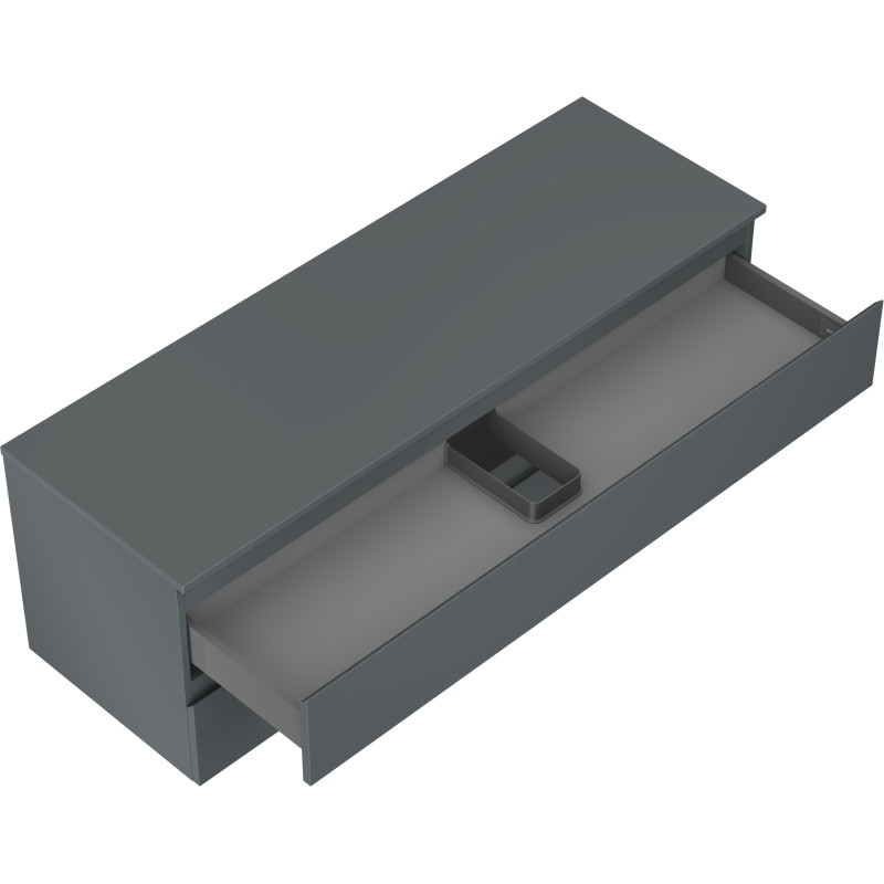 Mexen Orio kupaonski ormarić ispod umivaonika 140 cm s pločom, 2 ladice, mat grafit - 91A10-14047-2-BFFC66