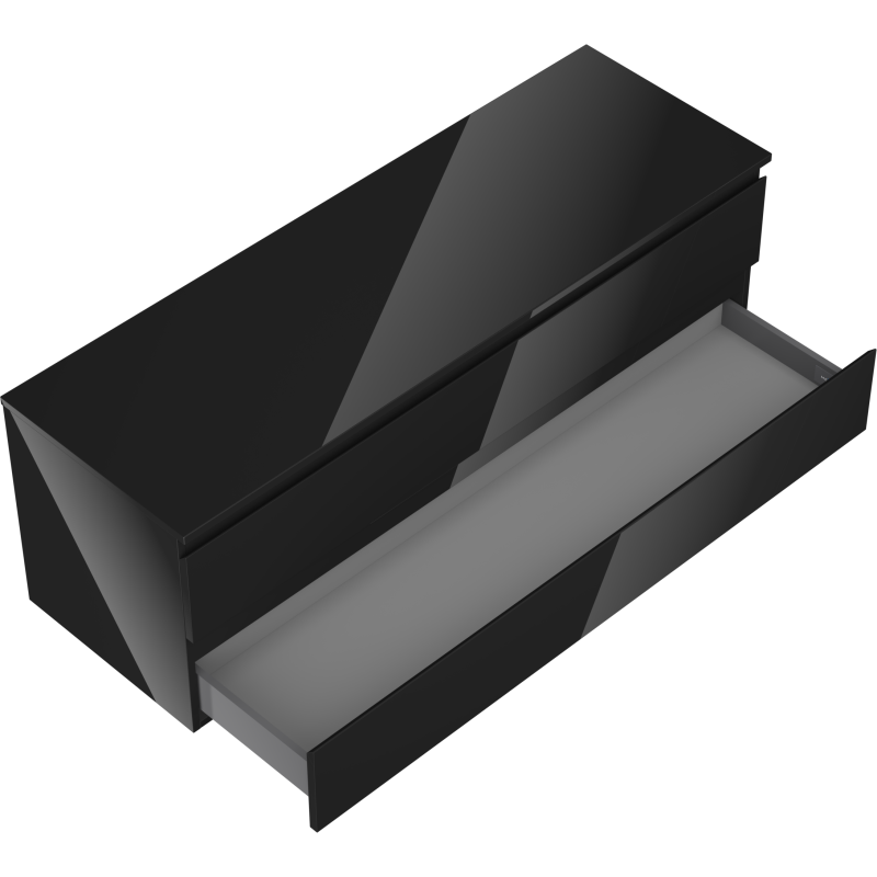 Mexen Orio Buedzëmmer-Schaf mat Uewerplack 140 cm, 2 Schief, schwaarz Glanz - 91A10-14047-2-BFFC70