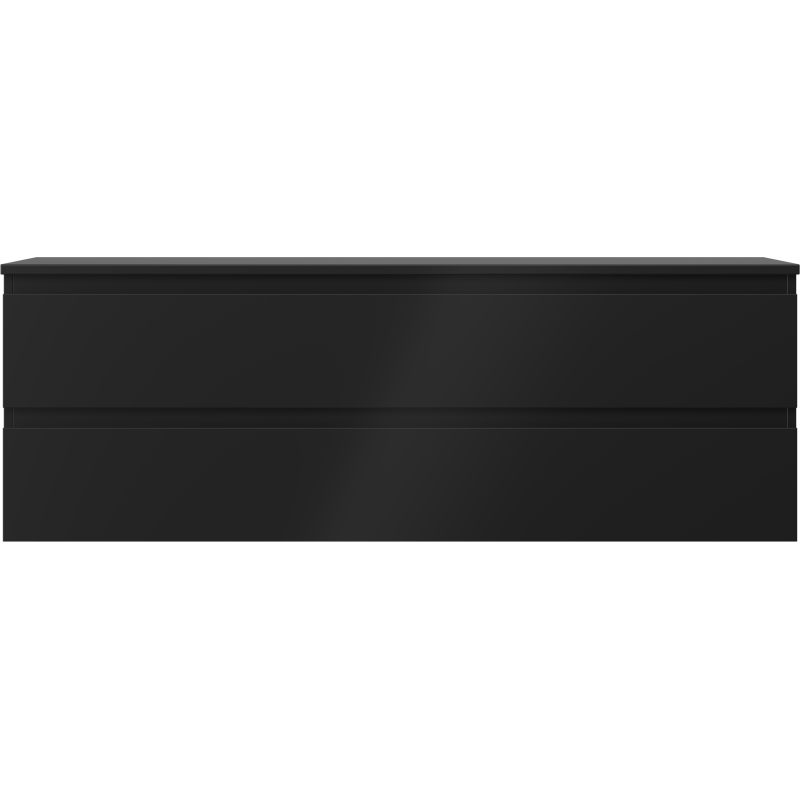 Mexen Orio Badezimmerschrank unter Waschbecken 140 cm mit Platte, 2 Schubladen, schwarz matt - 91A10-14047-2-BFFC71