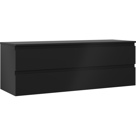 Mexen Orio mobile da bagno sotto lavabo 140 cm con piano, 2 cassetti, nero opaco - 91A10-14047-2-BFFC71