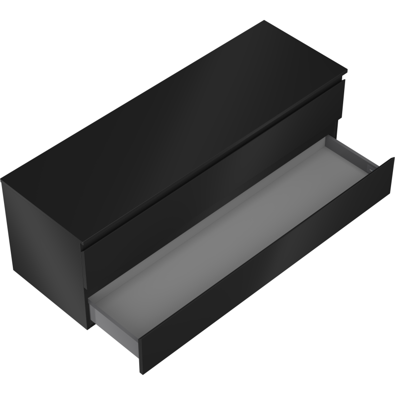 Mexen Orio bathroom cabinet under sink 140 cm with countertop, 2 drawers, black matt - 91A10-14047-2-BFFC71