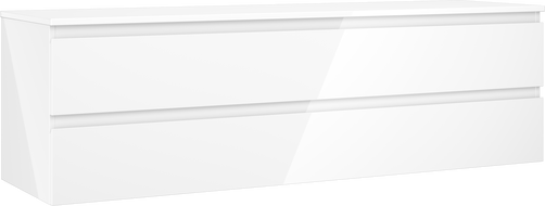 Mexen Orio armário de casa de banho de 160 cm com tampo, 2 gavetas, branco brilhante - 91A10-16047-2-BFFC00