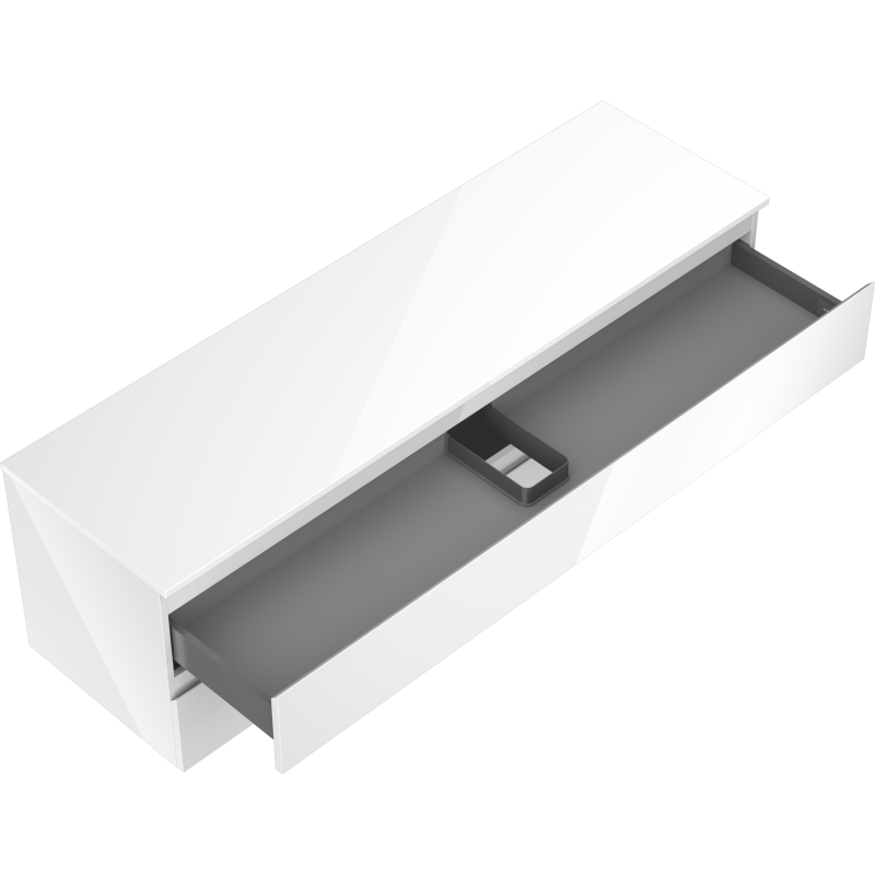 Mexen Orio 160 cm alakaappi pesualtaan alle tasolla, 2 laatikkoa, kiiltävä valkoinen - 91A10-16047-2-BFFC00