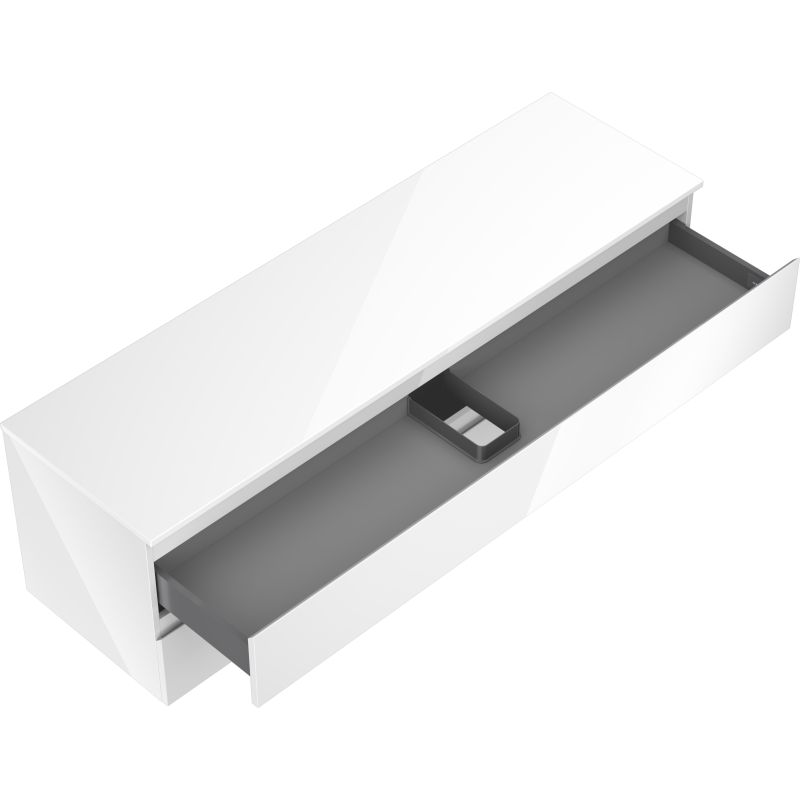 Mexen Orio Badezimmerunterschrank 160 cm mit Platte, 2 Schubladen, Weiß glänzend - 91A10-16047-2-BFFC00