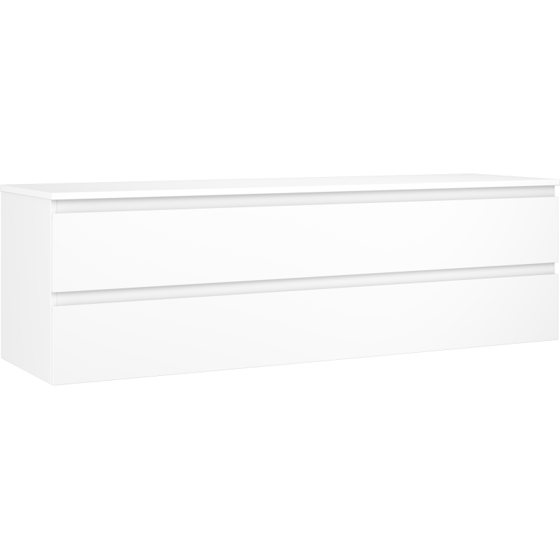 Mexen Orio 160 cm Under-Sink Bathroom Cabinet with Countertop, 2 Drawers, Matte White - 91A10-16047-2-BFFC01