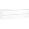 Mexen Orio vannitoakapp valamu alla 160 cm koos tööpinnaga, 2 sahtlit, valge matt - 91A10-16047-2-BFFC01