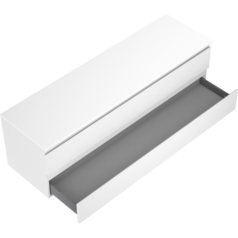 Mexen Orio mueble de baño bajo lavabo de 160 cm con encimera, 2 cajones, blanco mate - 91A10-16047-2-BFFC01