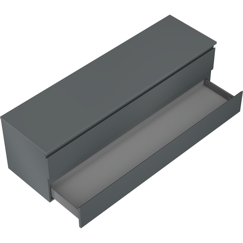 Mexen Orio Badezimmerschrank 160 cm mit Waschtischplatte, 2 Schubladen, Graphit Matt - 91A10-16047-2-BFFC66