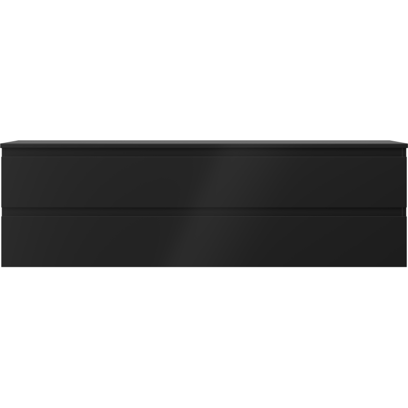 Mexen Orio 160 cm pesualtaan kuuluva kylpyhuonekaappi, jossa on taso, 2 laatikkoa, musta matta - 91A10-16047-2-BFFC71