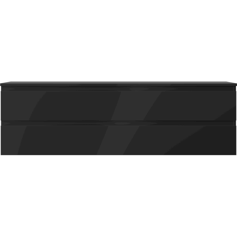 Mexen Orio armário de casa de banho de 160 cm com bancada, 2 gavetas, preto mate - 91A10-16047-2-BFFC71