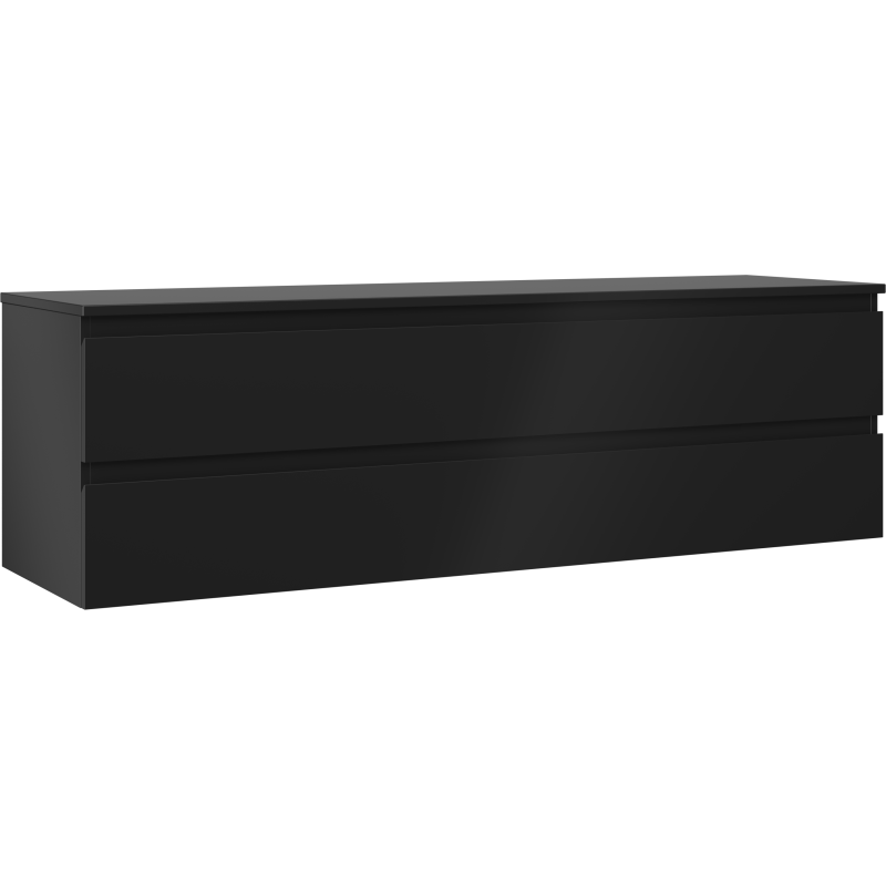 Mexen Orio badkamerkast onder wastafel 160 cm met blad, 2 lades, zwart mat - 91A10-16047-2-BFFC71