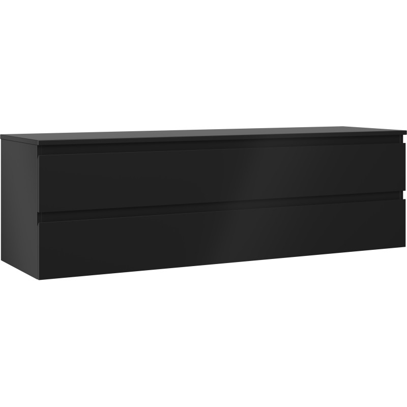 Mexen Orio vannitoakapp valamu alla 160 cm lauaplaadiga, 2 sahtlit, must matt - 91A10-16047-2-BFFC71