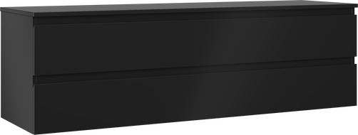 Mexen Orio mueble de baño bajo lavabo 160 cm con encimera, 2 cajones, negro mate - 91A10-16047-2-BFFC71