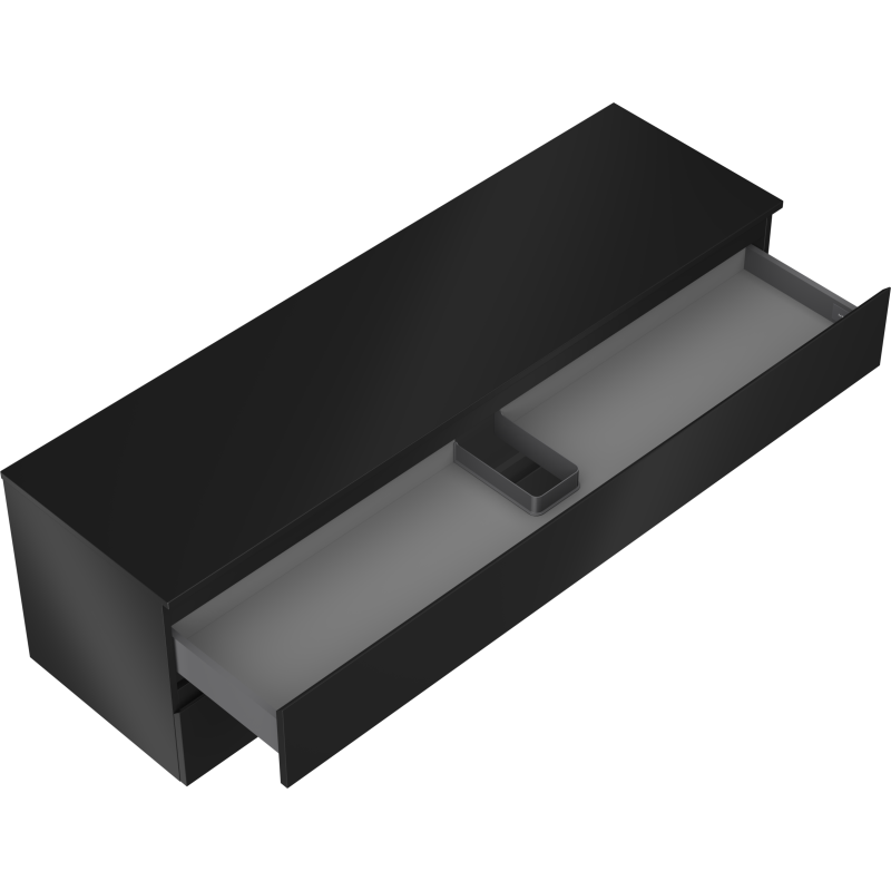 Mexen Orio armário de casa de banho de 160 cm com bancada, 2 gavetas, preto mate - 91A10-16047-2-BFFC71